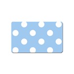 Polka Dots - White on Baby Blue Magnet (Name Card)