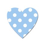 Polka Dots - White on Baby Blue Magnet (Heart)