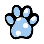 Polka Dots - White on Baby Blue Magnet (Paw Print)