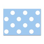 Polka Dots - White on Baby Blue Sticker A4 (100 pack)