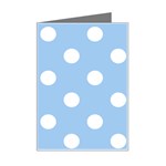 Polka Dots - White on Baby Blue Mini Greeting Card