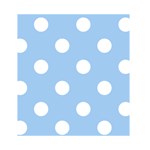 Polka Dots - White on Baby Blue Greeting Card 4.5  x 6 