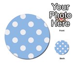 Polka Dots - White on Baby Blue Multi-purpose Cards (Round)