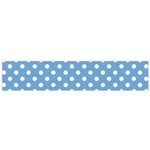 Polka Dots - White on Iceberg Blue Flano Scarf (Small)
