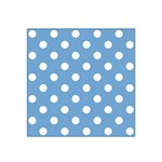 Polka Dots - White on Iceberg Blue Satin Bandana Scarf