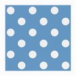 Polka Dots - White on Iceberg Blue Medium Glasses Cloth (2 Sides)