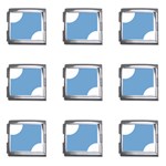 Polka Dots - White on Iceberg Blue Mega Link Italian Charm (9 pack)