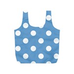Polka Dots - White on Iceberg Blue Full Print Recycle Bag (S)