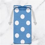 Polka Dots - White on Iceberg Blue Jewelry Bag