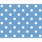 Polka Dots - White on Iceberg Blue Collage 8  x 10 