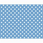 Polka Dots - White on Iceberg Blue Collage 11  x 14 
