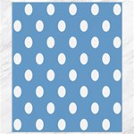 Polka Dots - White on Iceberg Blue Canvas 8  x 10 