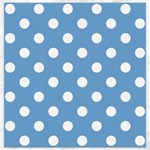 Polka Dots - White on Iceberg Blue Canvas 12  x 12 