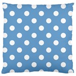 Polka Dots - White on Iceberg Blue Standard Flano Cushion Case (One Side)