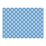 Polka Dots - White on Iceberg Blue Double Sided Flano Blanket (Mini)