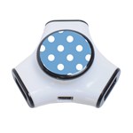 Polka Dots - White on Iceberg Blue Portable USB Hub (One Side)