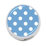 Polka Dots - White on Iceberg Blue 4-Port USB Hub (One Side)