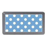 Polka Dots - White on Iceberg Blue Memory Card Reader (Mini)