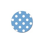 Polka Dots - White on Iceberg Blue Golf Ball Marker (10 pack)