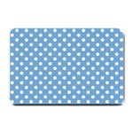 Polka Dots - White on Iceberg Blue Small Doormat