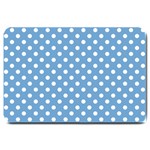 Polka Dots - White on Iceberg Blue Large Doormat