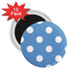 Polka Dots - White on Iceberg Blue 2.25  Magnet (10 pack)