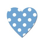 Polka Dots - White on Iceberg Blue Magnet (Heart)