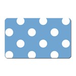 Polka Dots - White on Iceberg Blue Magnet (Rectangular)