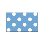 Polka Dots - White on Iceberg Blue Sticker Rectangular (10 pack)
