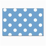 Polka Dots - White on Iceberg Blue Postcards 5  x 7  (Pkg of 10)