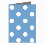 Polka Dots - White on Iceberg Blue Greeting Cards (Pkg of 8)
