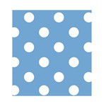 Polka Dots - White on Iceberg Blue Greeting Card 4.5  x 6 