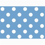 Polka Dots - White on Iceberg Blue 5  x 7  Photo Cards