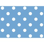 Polka Dots - White on Iceberg Blue Birthday Cake 3D Greeting Card (7x5)