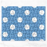 Polka Dots - White on Iceberg Blue Jigsaw Puzzle (Rectangular)