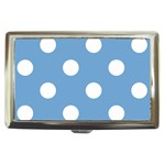 Polka Dots - White on Iceberg Blue Cigarette Money Case