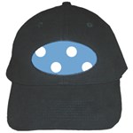 Polka Dots - White on Iceberg Blue Black Cap