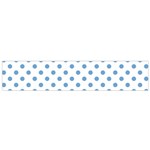 Polka Dots - Iceberg Blue on White Flano Scarf (Small)