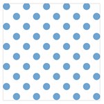 Polka Dots - Iceberg Blue on White Large Satin Scarf (Square)