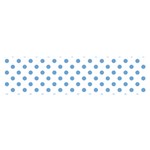 Polka Dots - Iceberg Blue on White Satin Scarf (Oblong)