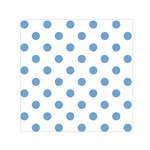 Polka Dots - Iceberg Blue on White Small Satin Scarf  (Square)