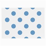 Polka Dots - Iceberg Blue on White Large Glasses Cloth