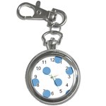 Polka Dots - Iceberg Blue on White Key Chain Watch