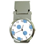 Polka Dots - Iceberg Blue on White Money Clip Watch
