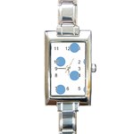 Polka Dots - Iceberg Blue on White Rectangle Italian Charm Watch