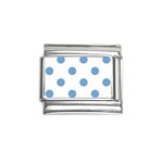 Polka Dots - Iceberg Blue on White Italian Charm (9mm)
