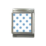 Polka Dots - Iceberg Blue on White Italian Charm (13mm)