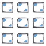 Polka Dots - Iceberg Blue on White Mega Link Italian Charm (9 pack)