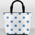 Polka Dots - Iceberg Blue on White Bucket Bag