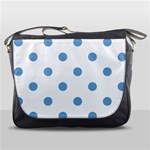 Polka Dots - Iceberg Blue on White Messenger Bag